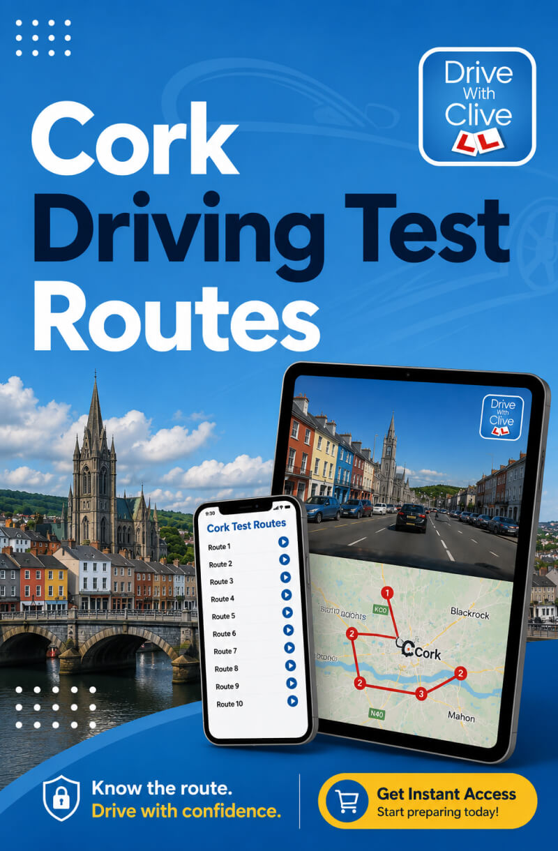 Cork Driving Test Routes video guide by Drive with Clive