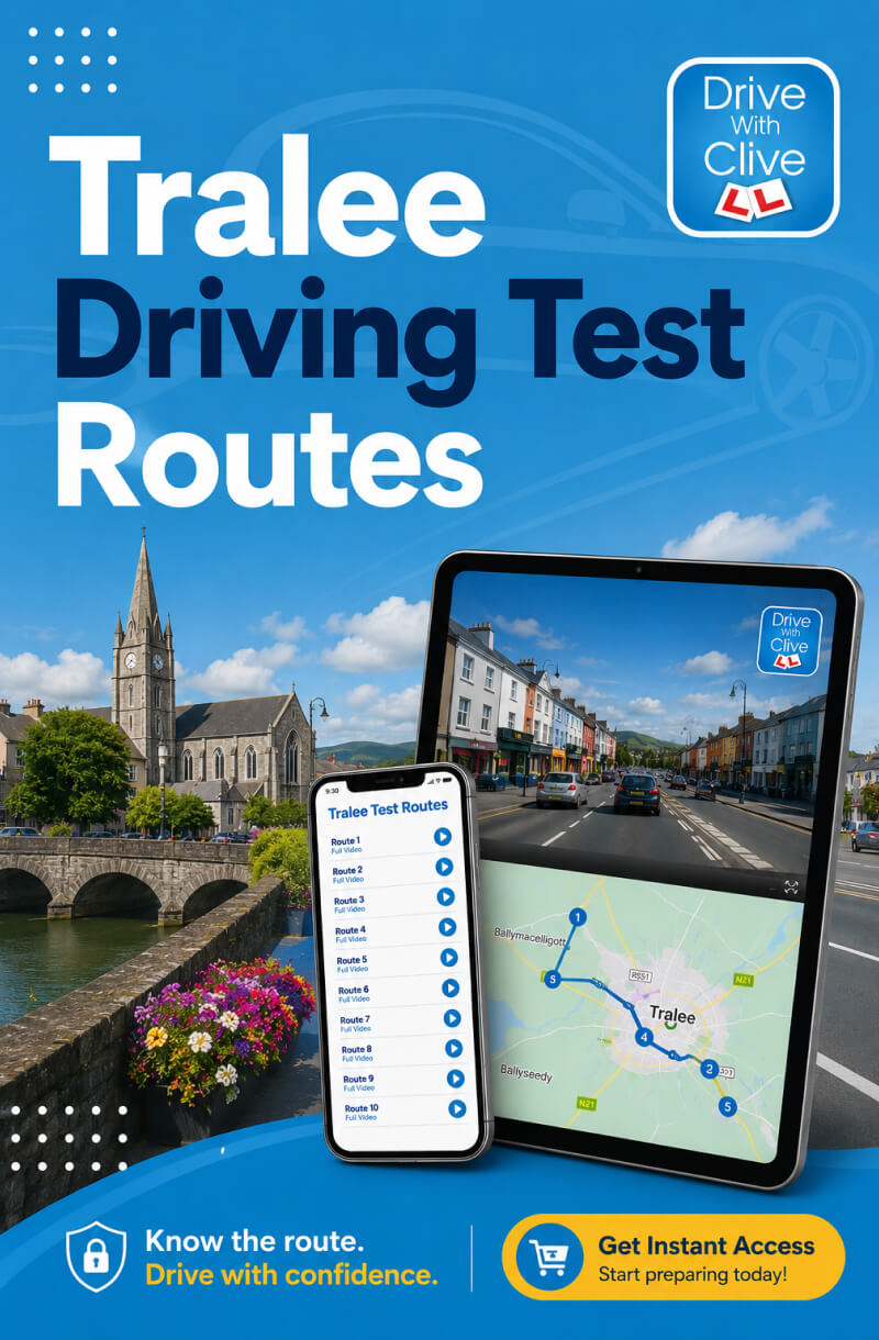 Tralee Driving Test Routes video guide by Drive with Clive